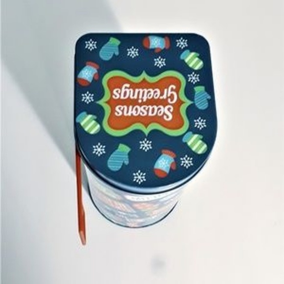 Seasons Greetings Blue Holiday Reusable Tin - Picture 5 of 8